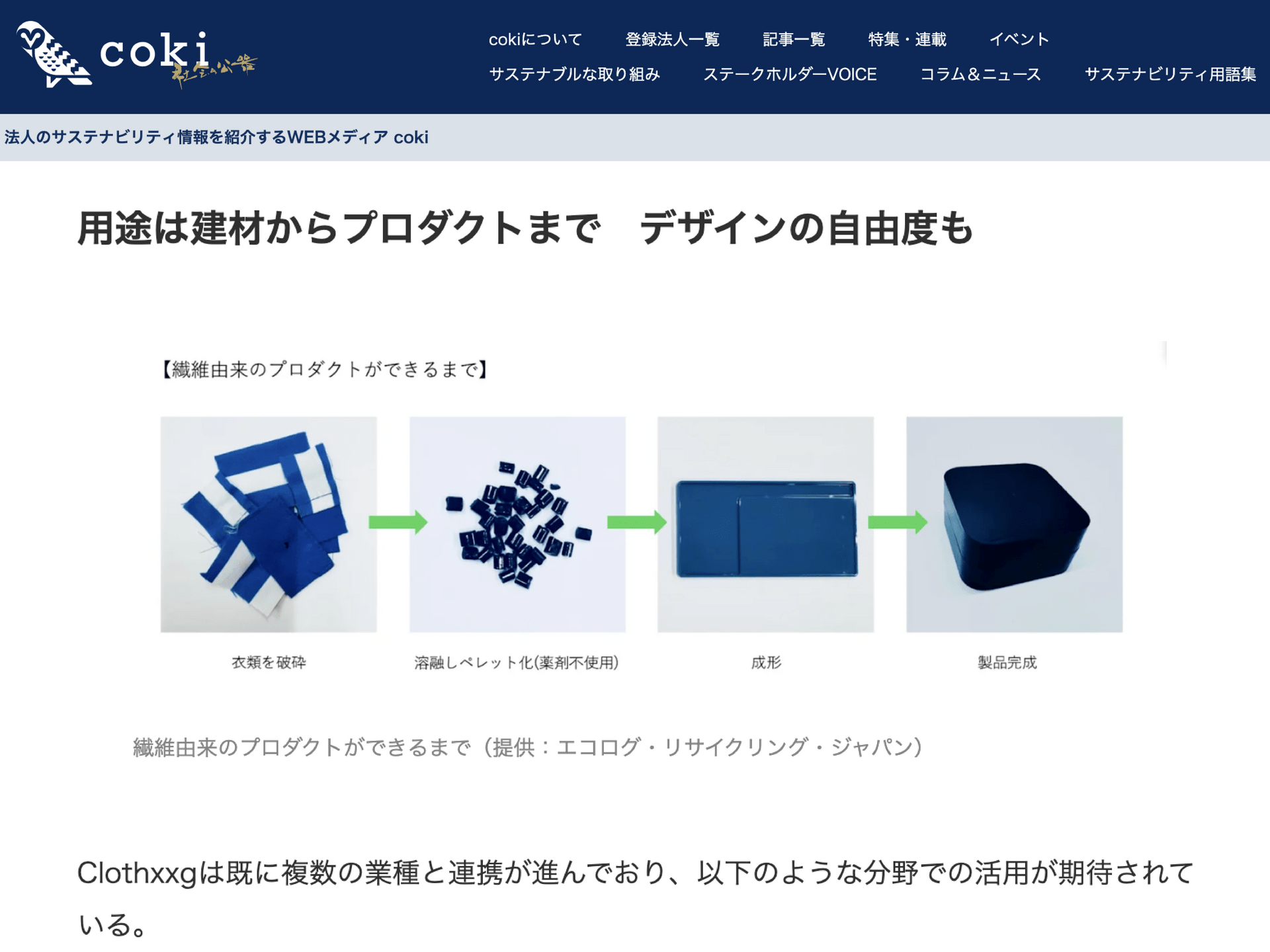 cokiにClothxxg掲載していただきました